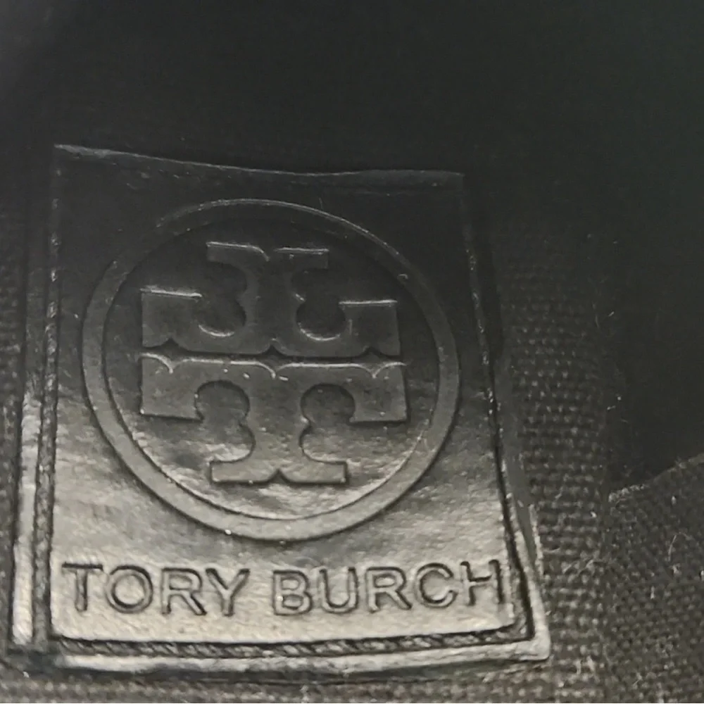 Tory Burch Black Canvas Jackie Bow Espadrille Wedge Pumps
